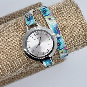 Origami Owl * Floral Leather Wrap Bracelet Watch